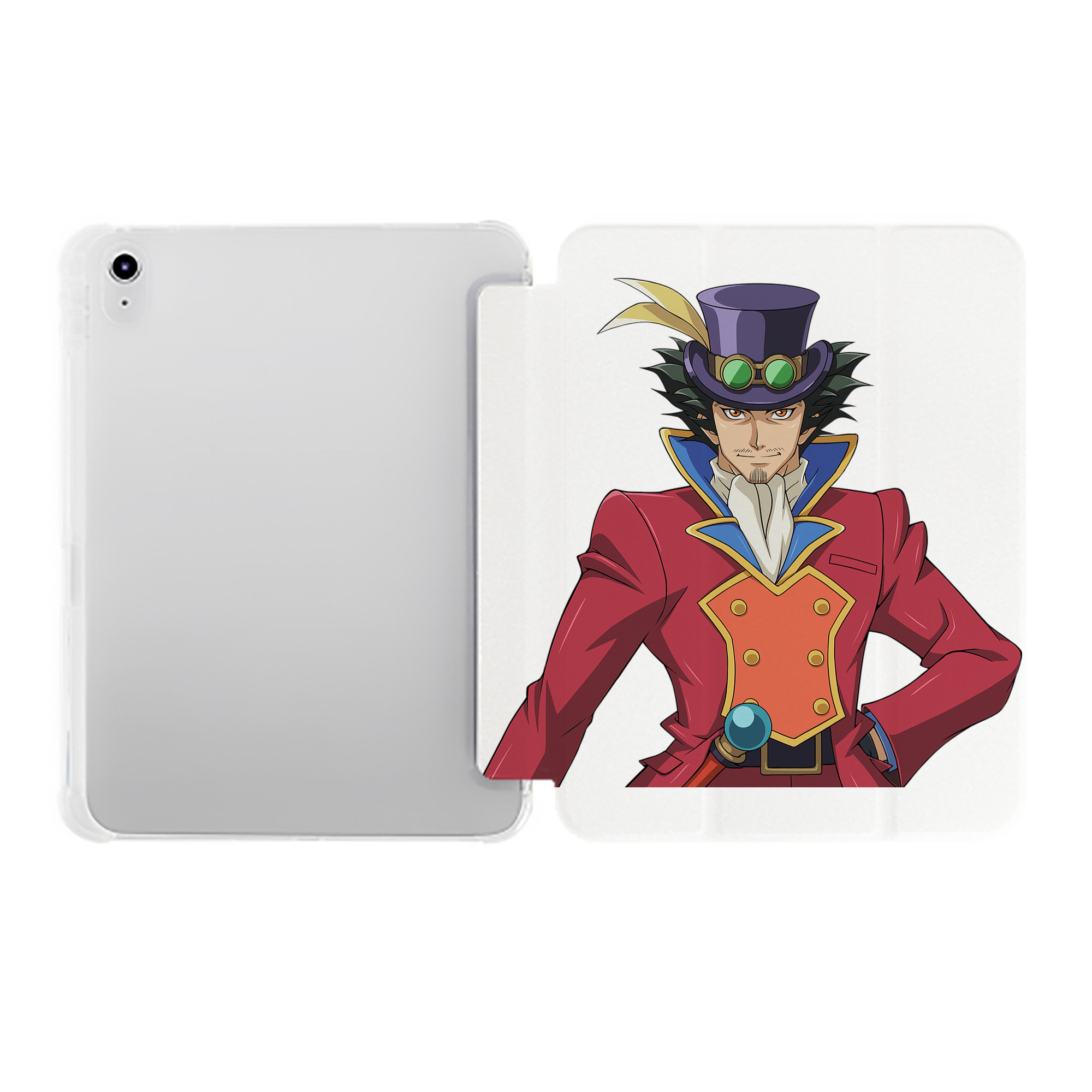 （画像用） 遊☆戯☆王 Yu-Gi-Oh! IPad ケース ペン収納付き 三つ折りスタンド PUレザー×シリコン 対応機種9.5/10.5/10.9インチ